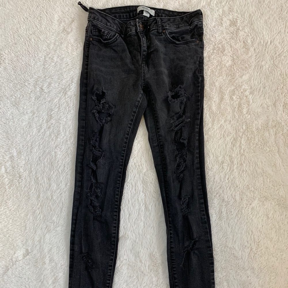 Black Ripped Jeans - Picture 2 of 4